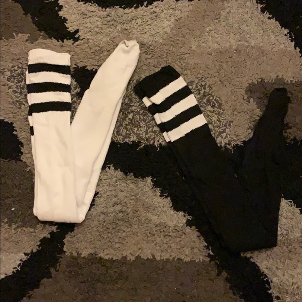 american apparel striped thigh high socks